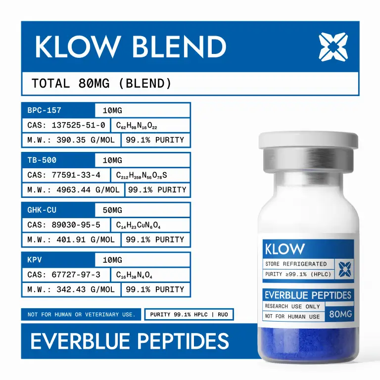 KLOW-80MG-PEPTIDE-High-Purity-Research-Peptides-by-Everblue-Peptides-High-Purity-COA-Tested KLOW BLEND High-Purity 99.1%+ Research Peptides by Everblue Peptides, High Purity, COA Tested