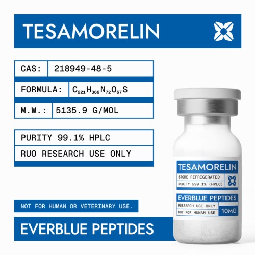 TESAMORELIN-10MG-PEPTIDE-High-Purity-Research-Peptides-by-Everblue-Peptides-High-Purity-COA-Tested Tesamorelin 10mg Peptide
